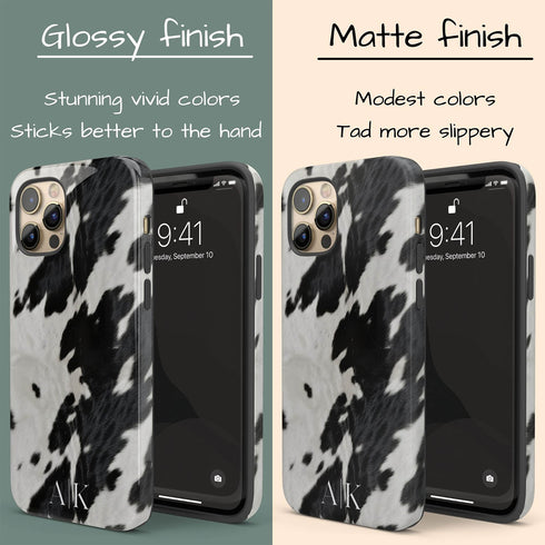 Custom Initials Cowhide iPhone Case